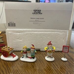 Dept 56 North Pole Series Snow Cone Elves Set of 4 RETIRED #5637-5